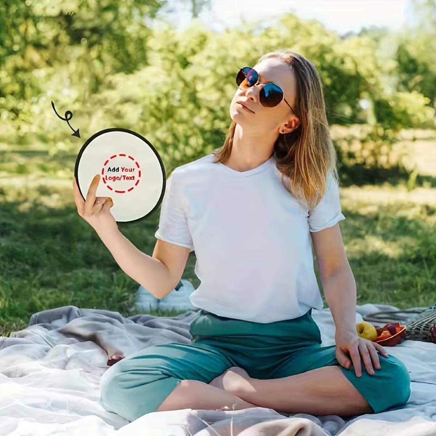 Disco volante pieghevole personalizzato | Frisbee personalizzato con logo o foto | Disco portatile tascabile | Bomboniera | Dischi per feste sfusi (100 pezzi)