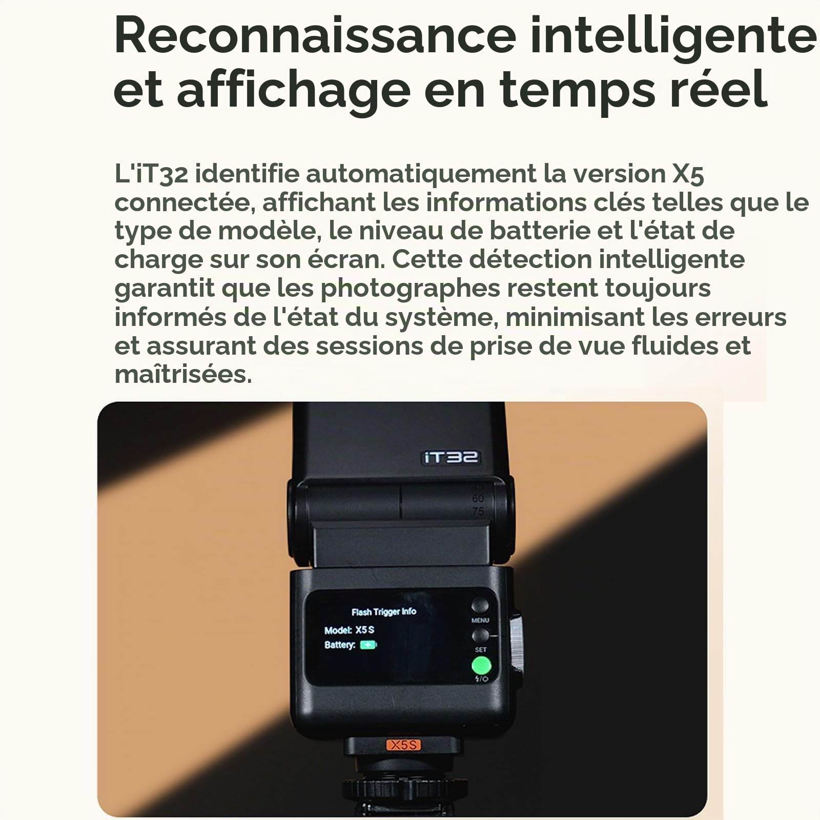 Godox IT32 TTL Flash + X5F pour appareils Photo Fujifilm, Flash Cobra à écran Tactile, sans Fil 2,4 GHz, Guide-Fil 18, Temps de Recyclage 1,5 s, Interface magnétique
