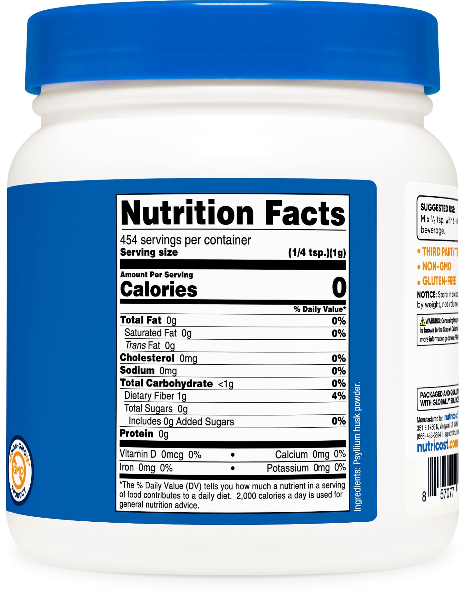 Nutricost Psyllium Husk Ground Powder (1lbs) - Gluten Free and Non-GMO — Amazon image 4