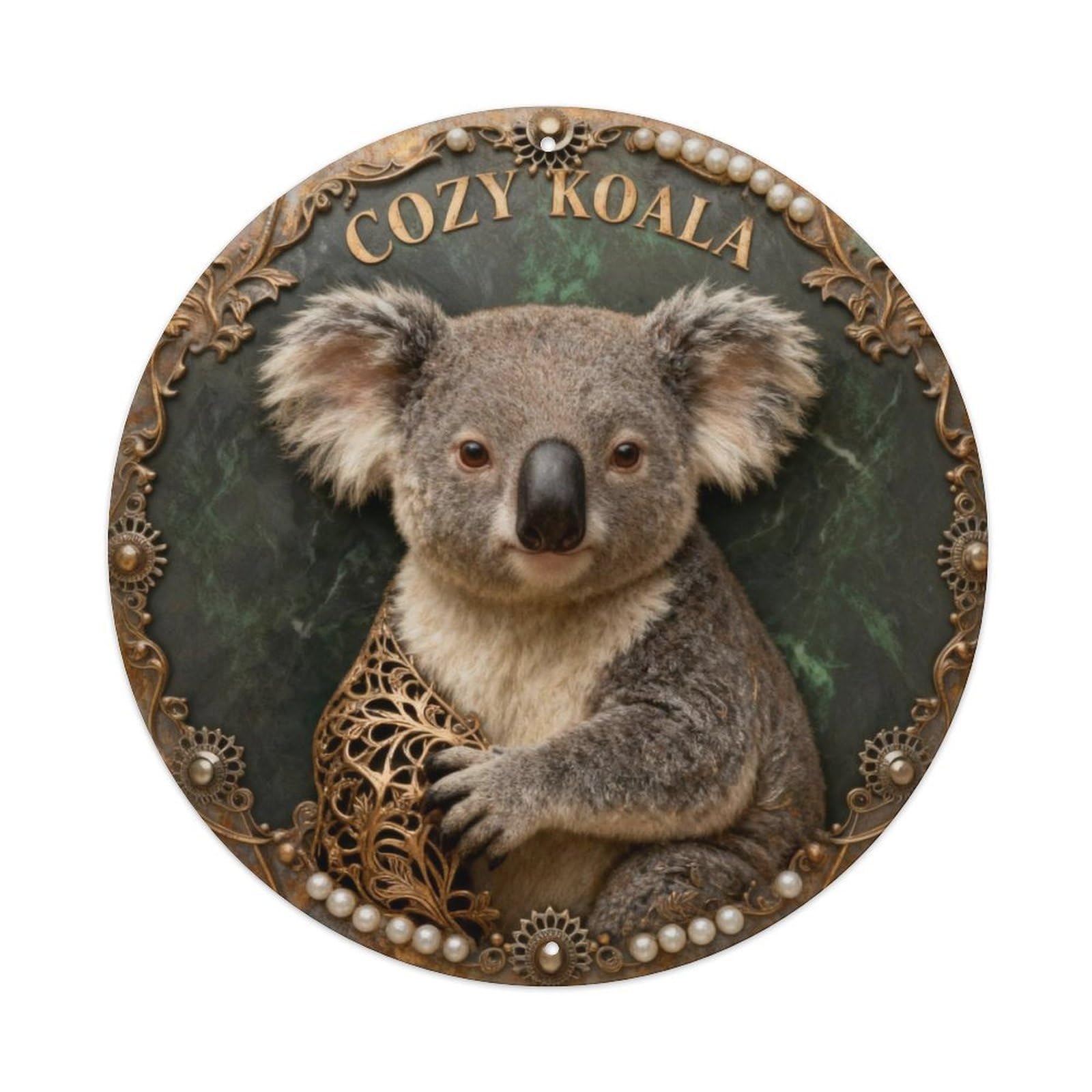 Cozy Koala Hanging Sign Metal Tin Sign Plaque