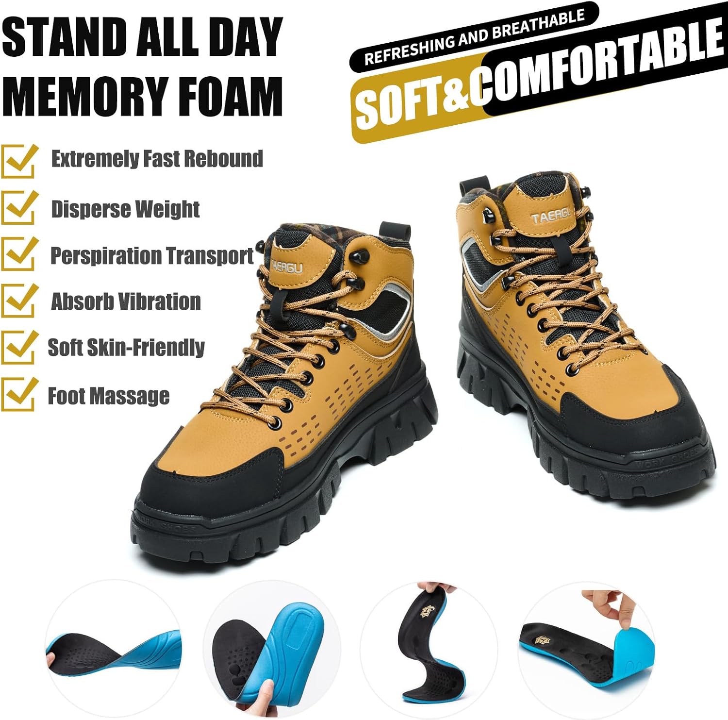 Steel Toe Work Boots For Men 6" Waterproof Safety Boots Indestructible Industrial Boot Mens Steel Toe Shoes Botas De Trabajo - Image 4