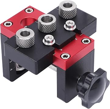 3 in 1 Dowel Jig Kit, Pocket Hole Jig with Adjustable Woodworking Drill Locator 8mm 10mm 15mm Dowel Guide Woodworking Puncher, Precision Guide for Furniture Assembly DIY Projects