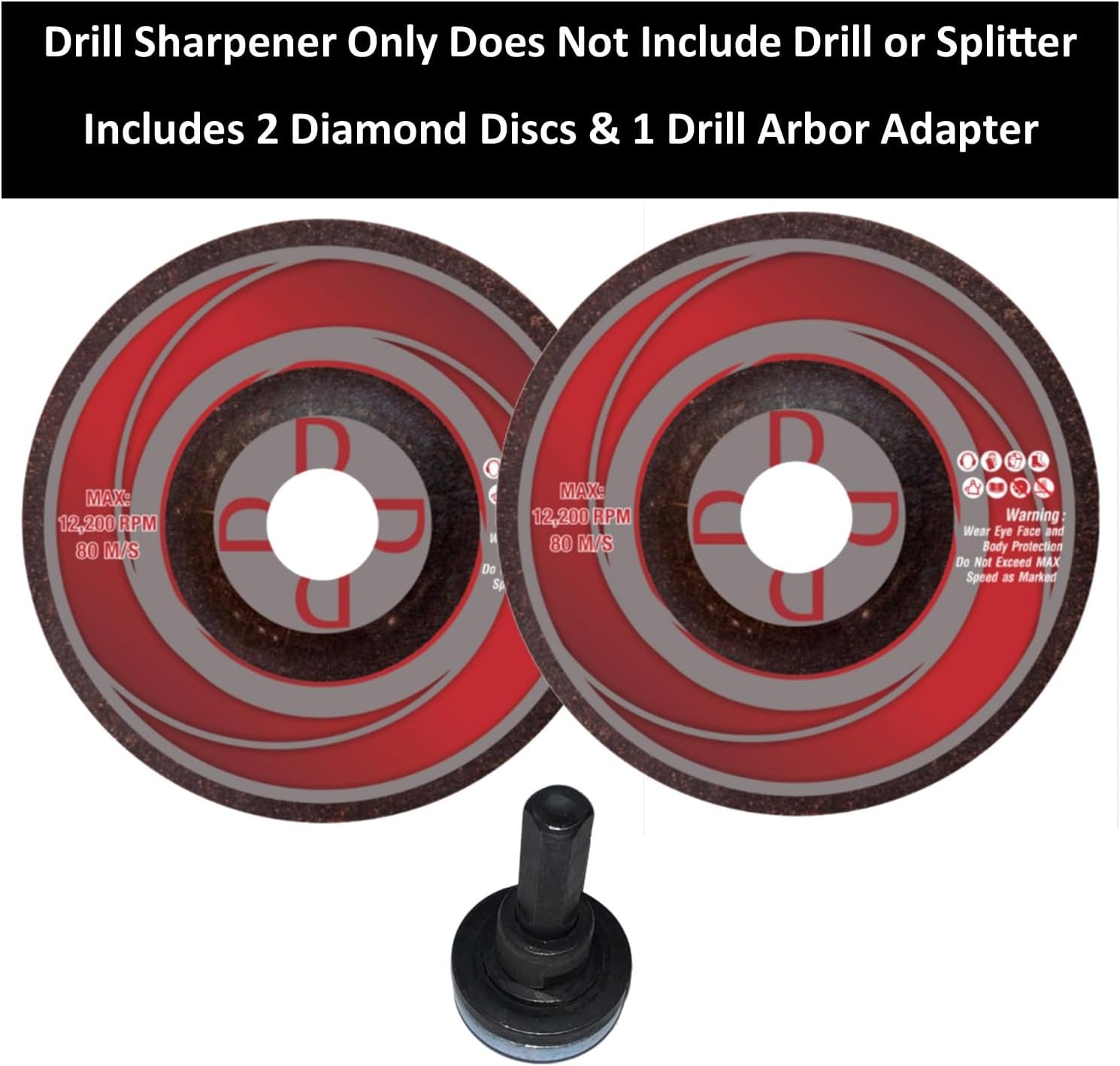 Keyfit Tools Drill Powered DiamondDisc Blade Sharpener Kindling Splitter XL Ax Axe Hatchet (2 Pack) Diamond Carbide Steel Made For Super Fast Extremely Sharp Log Firewood Cracker Splitting Blades