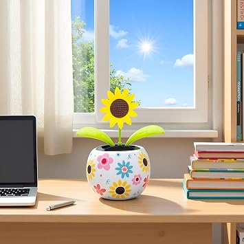 Sunflower Solar Dancing Flower Solar Dancing Solar Toys, Solar Powered Swinging Animated Dancer Toy Office Desk Car Decoration for Car, Solar Power Kits, Funny Ornaments