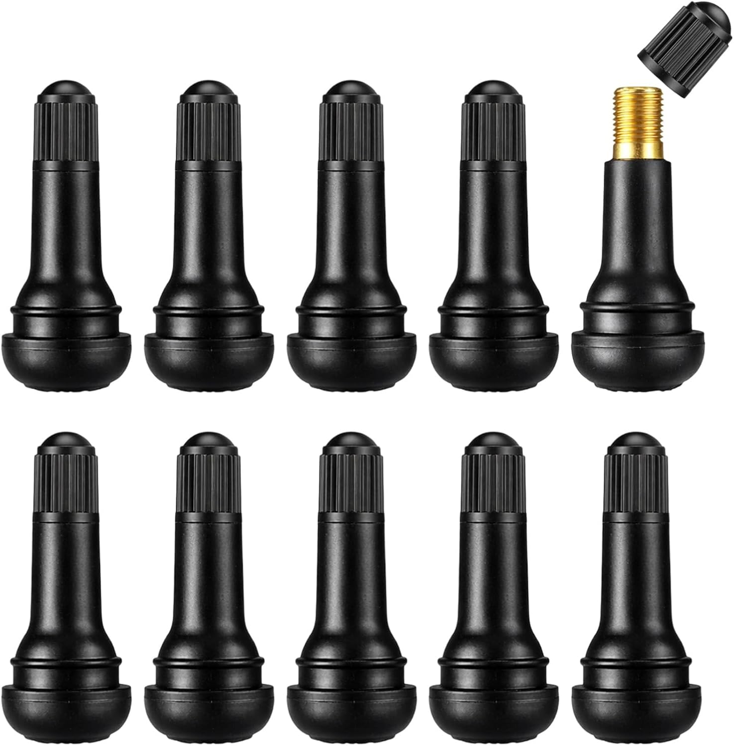 10 Pcs Snap-in Tire Valve Stems, Premium TR413 Tubeless Tire Valve Stems Sturdy Replacement Tyre Valves Stem for 0.453" Tubeless Rim Holes Replacement Valves Stem for Tires on Cars