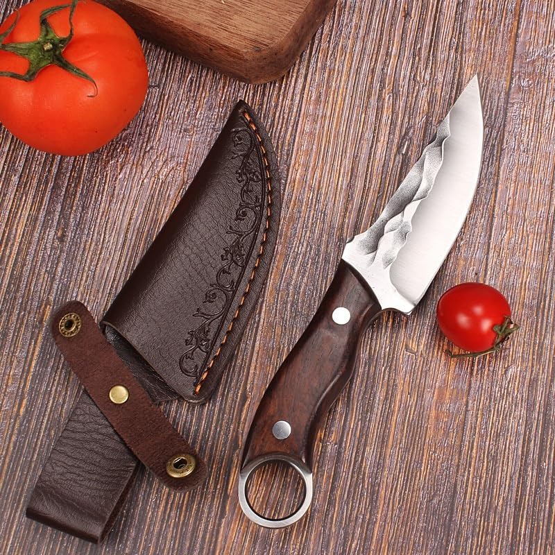Meat Cleaver,Cleaver Knife Meat Slicing Knife Sharp Knife For Kitchen Knife 5cr15 Stainless Steel Meat Cleaver Fruit Butcher Camping Knife With Cover, LAMAJIGA5844