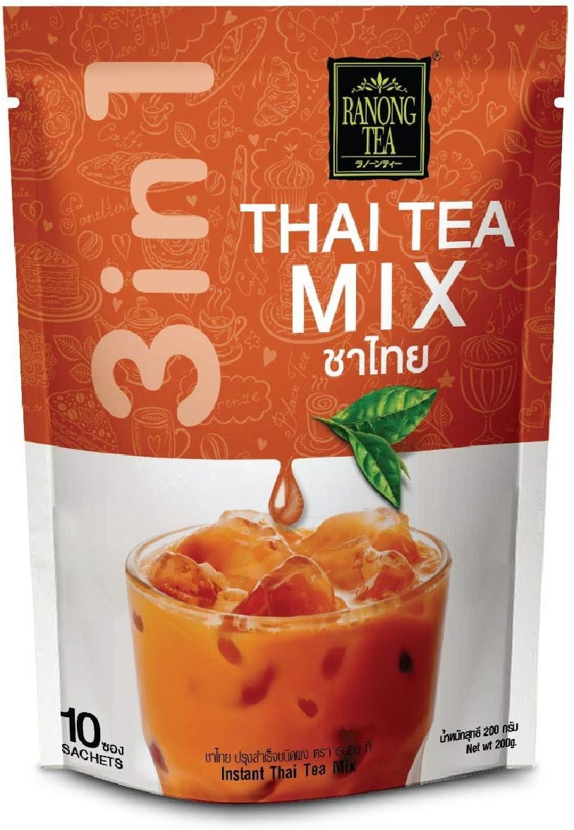 Ranong Tea Brand Instant Thai tea Mix Cha Thai 3 in 1 Size 200g