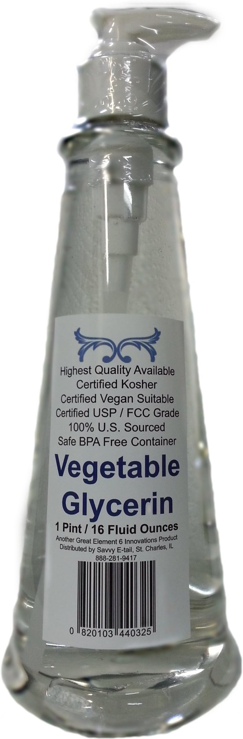Pump Bottle 16 oz. Kosher USP Vegetable Glycerin