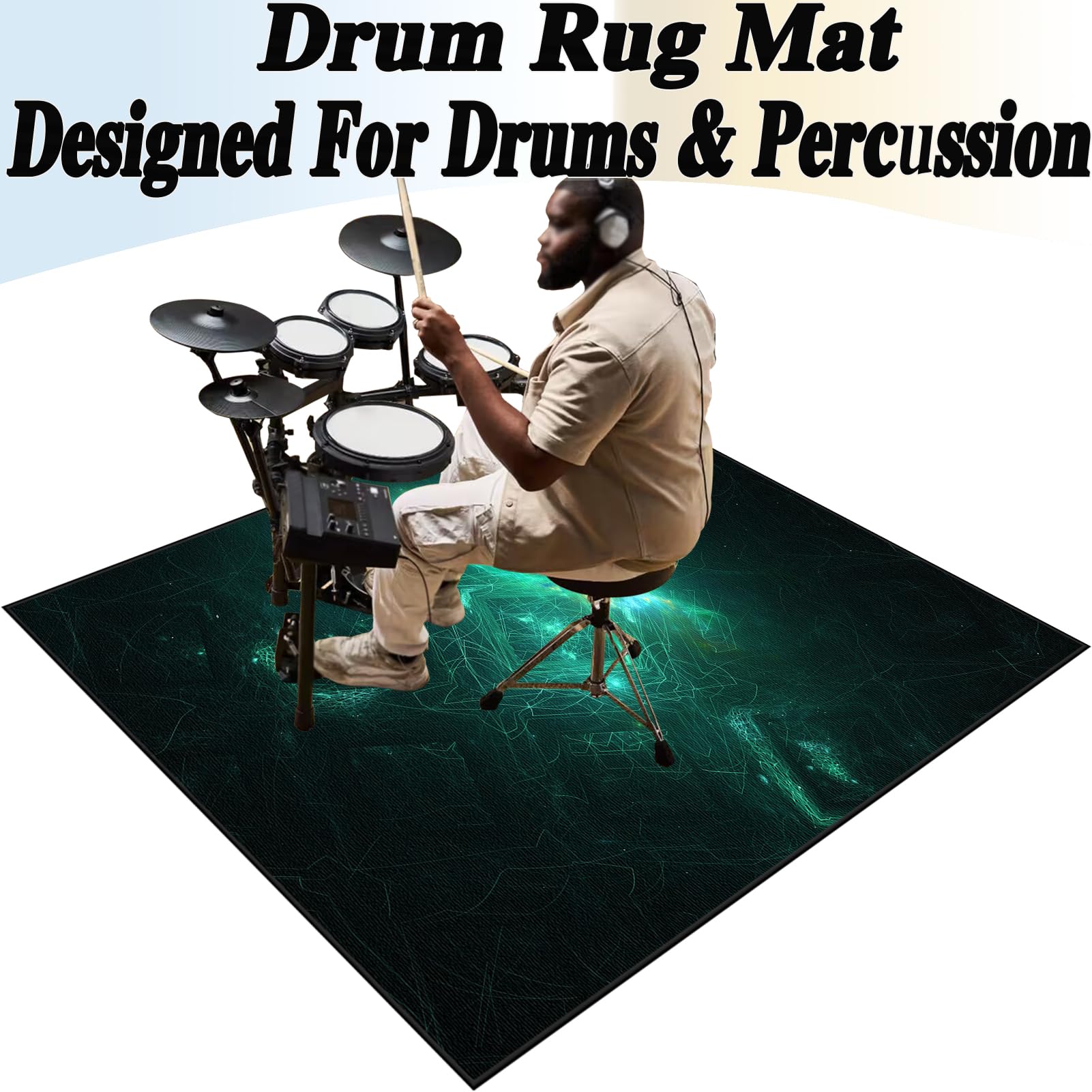 160 x 140 cm Mata akustyczna do perkusji - Mata perkusyjna i perkusyjna - dźwiękoszczelna mata bębnowa - bęben Jazz Elektroniczna mata perkusyjna do Kasjer i innych instrumentów
