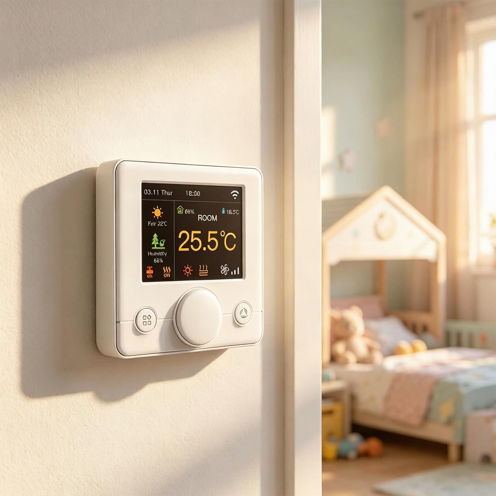 Smart Wifi Termostato Aria Condizionata con Schermo LCD a 4 Tubi con Schermo LCD a Colori, Funziona con Alexa Google Home, 95 ~ 240 V AC
