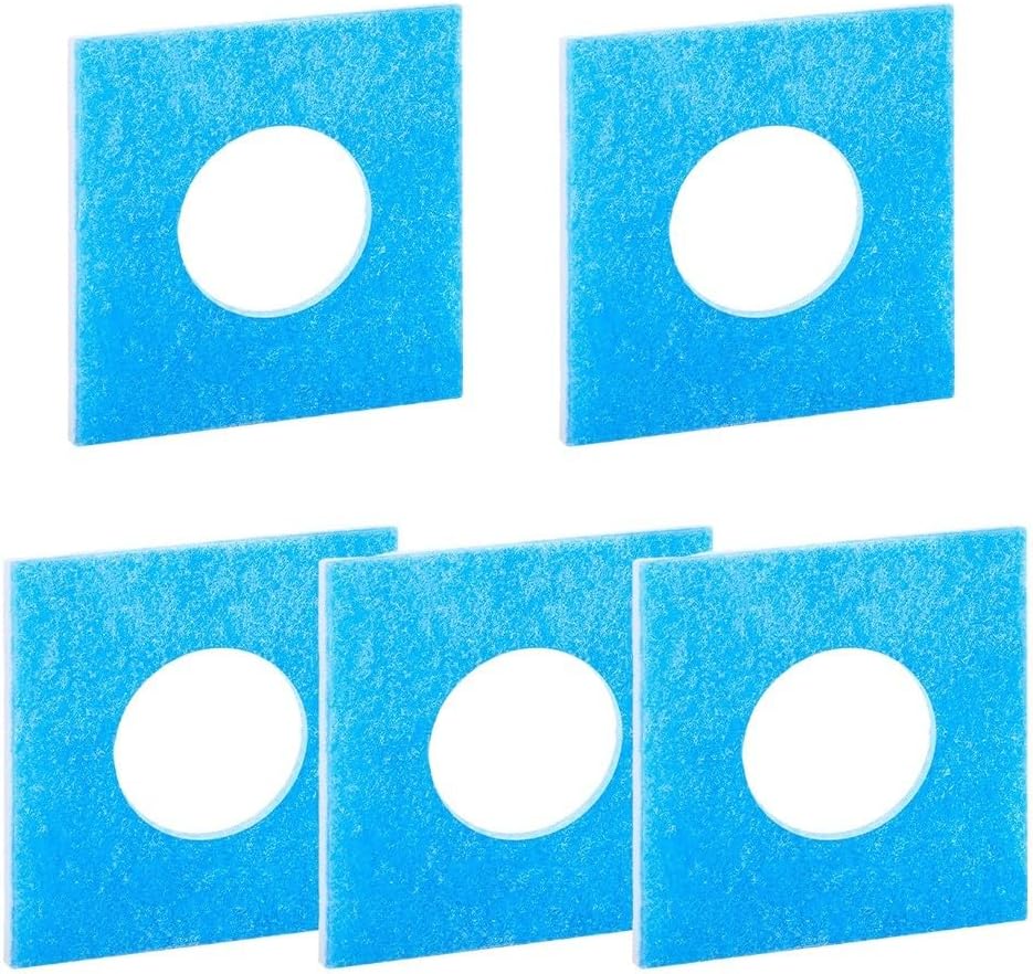 Limodor Compact Fan Replacement Filter Set (5-Pack), 226 x 226 x 20 mm, G4 Class, Blue & White Limot Vents Type F-LF/5 and F/C Exhaust Fans