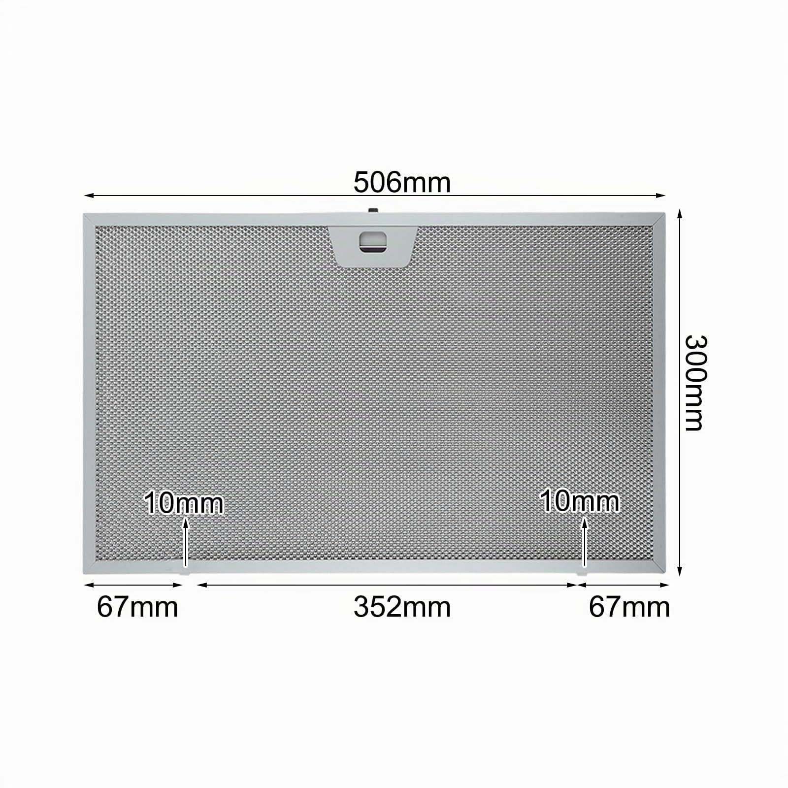 Lot de 2 filtres pour Hotte Aspirante en Aluminium Filtre à Graisse pour Hotte de Cuisine 506 x 300 x 9 mm