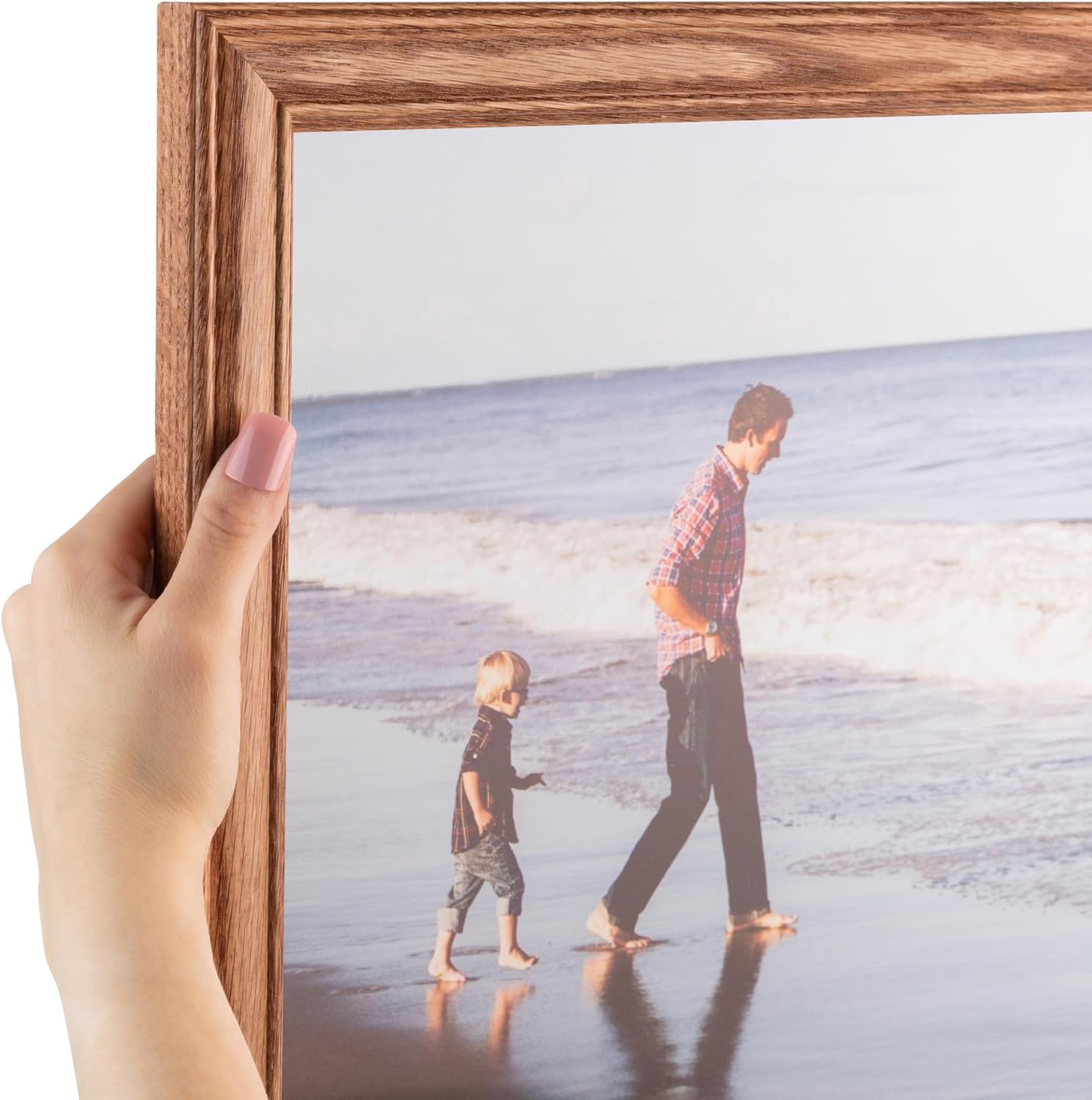 14×16 Solid Red Oak Honey Stain Wood Frame