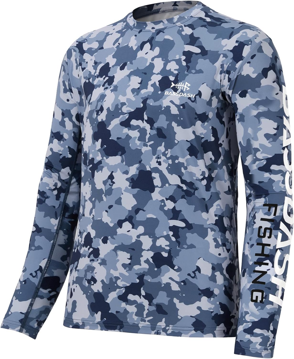 BASSDASH Men’s Camo Fishing Shirts UPF 50+ Long Sleeve Quick Dry Lightweight T-Shirts for Outdoor Hiking Kayaking FS37M