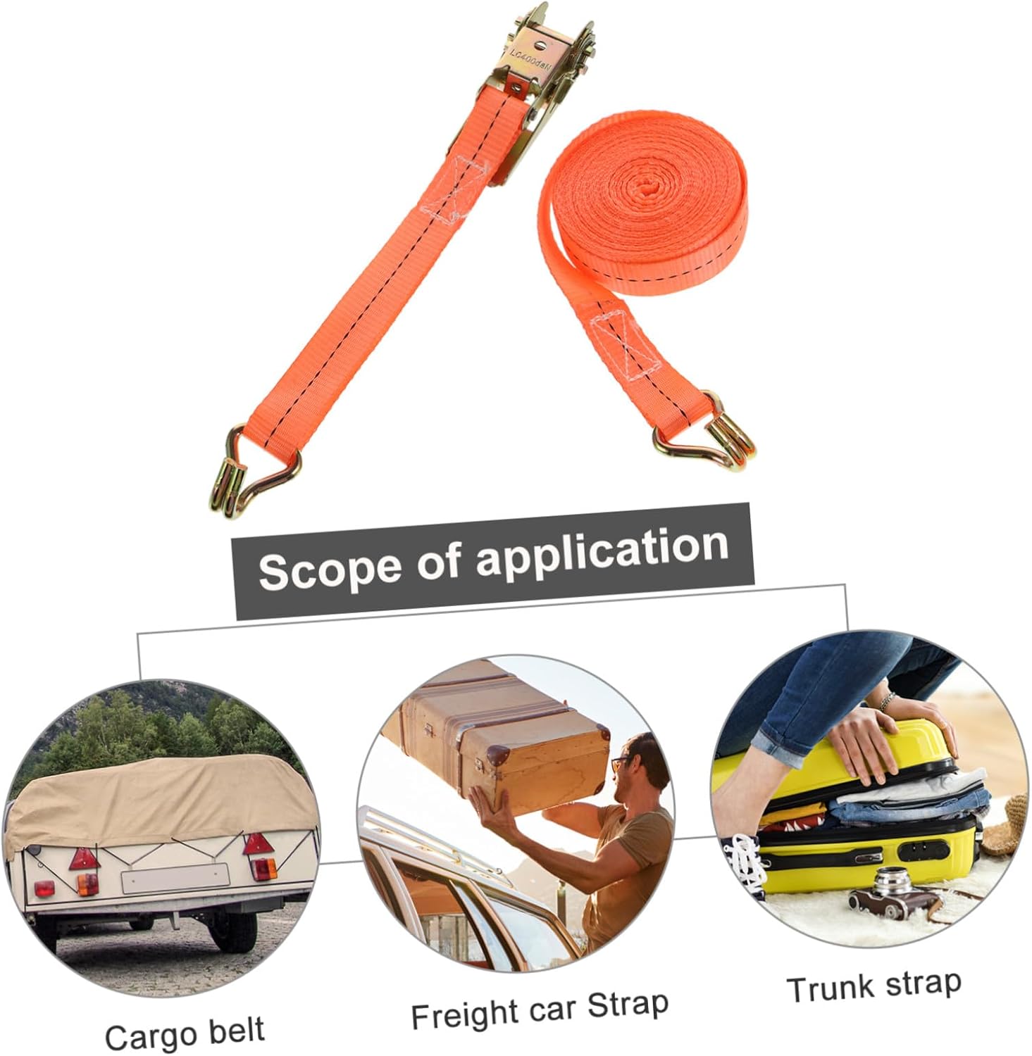 4pcs Heavy Duty Ratchet Tie Down Straps with Buckles Wide Polyester Lengths for Cargo Hauling Trucks Quick Release and Secure Fastening