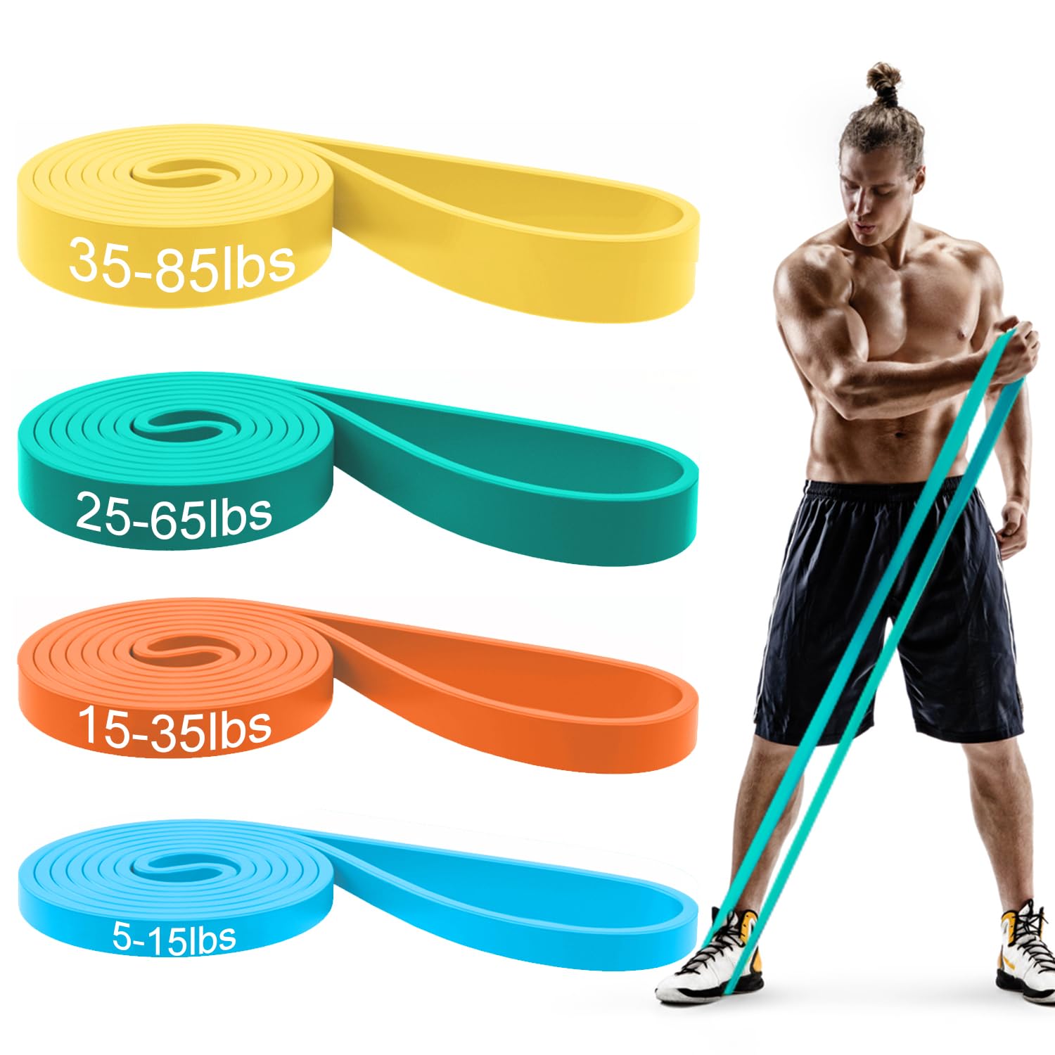 Bande di resistenza, fasce per trazioni, fasce per esercizi di trazione alla sbarra, per uomini e donne, per allenarsi, stretching del corpo, fisioterapia, allenamento muscolare