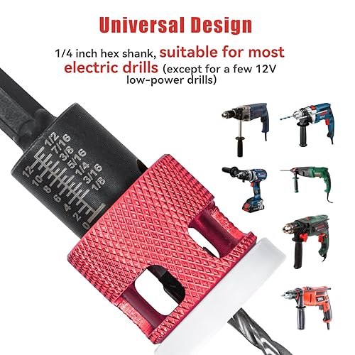 Miniatura 6 de Juego de 15 brocas avellanadoras con tope de profundidad de baja fricción, puntas HSS M2, cabeza cónica de 18 964 pulgadas, 532 pulgadas, taladro de