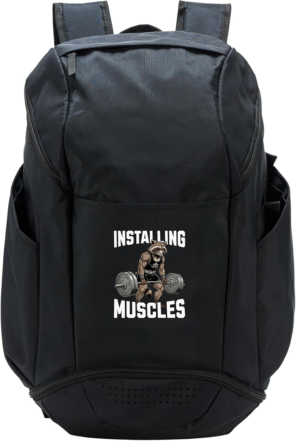 Weightlifting Raccoon Installing Muscles Gym Fitness Workout Sport Backpack