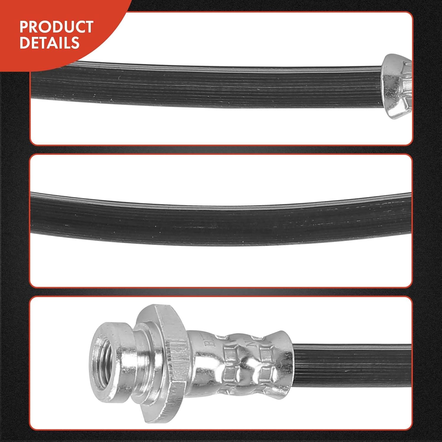 A-Premium Front Driver and Passenger Brake Hydraulic Hose Compatible with Nissan and Datsun Models - Pickup 1972-2006, D21 1986-1994, RWD - Replace# 4621101G10(Pack of 2)