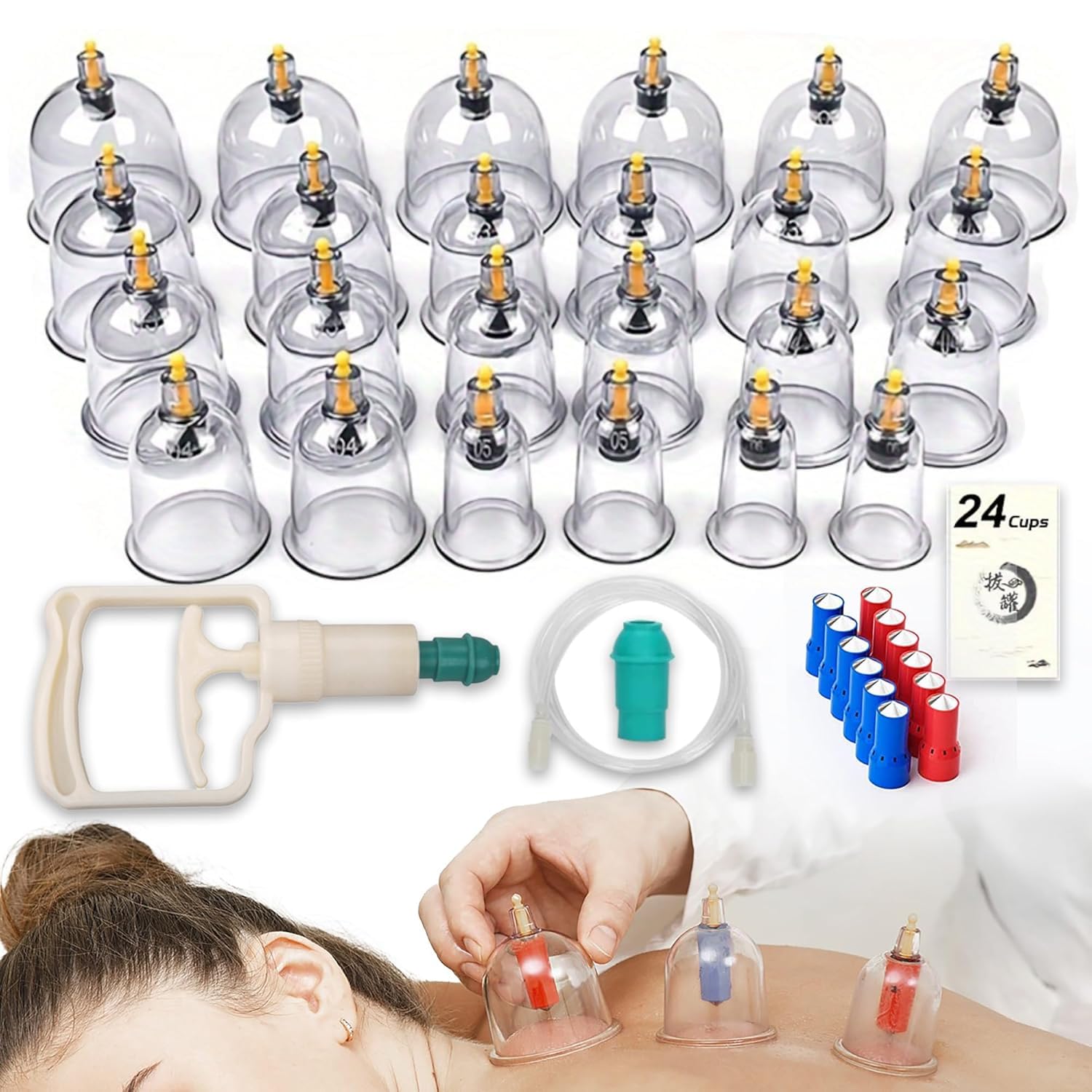 CA Professional Cupping Therapy Set 24 Cups Korean Cupping Set with New Suction Pum Cupping Kit for Body Cellulite Muscle Massage, Pain Relief, Physical Therapy (B0CJQ1T2WC) Amazon Price History, Amazon Price Tracker