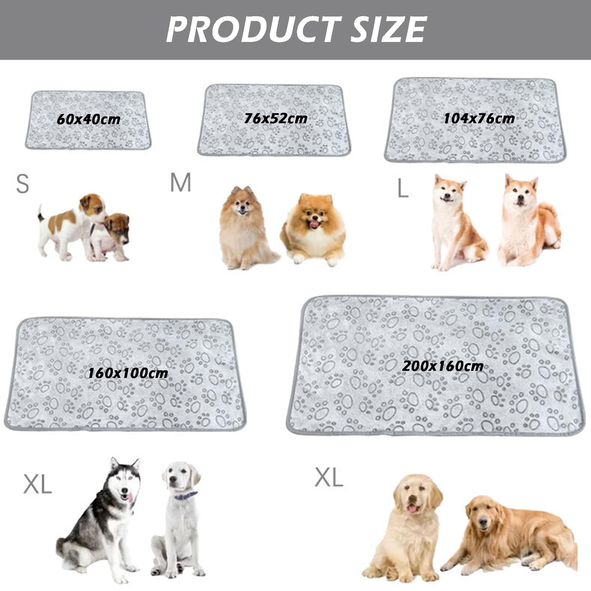Confezione da 2 coperte per animali domestici di grandi dimensioni, con stampa di zampe, morbida coperta calmante per cani e gatti, calda coperta per dormire, divano, letto, divano (200 x 160