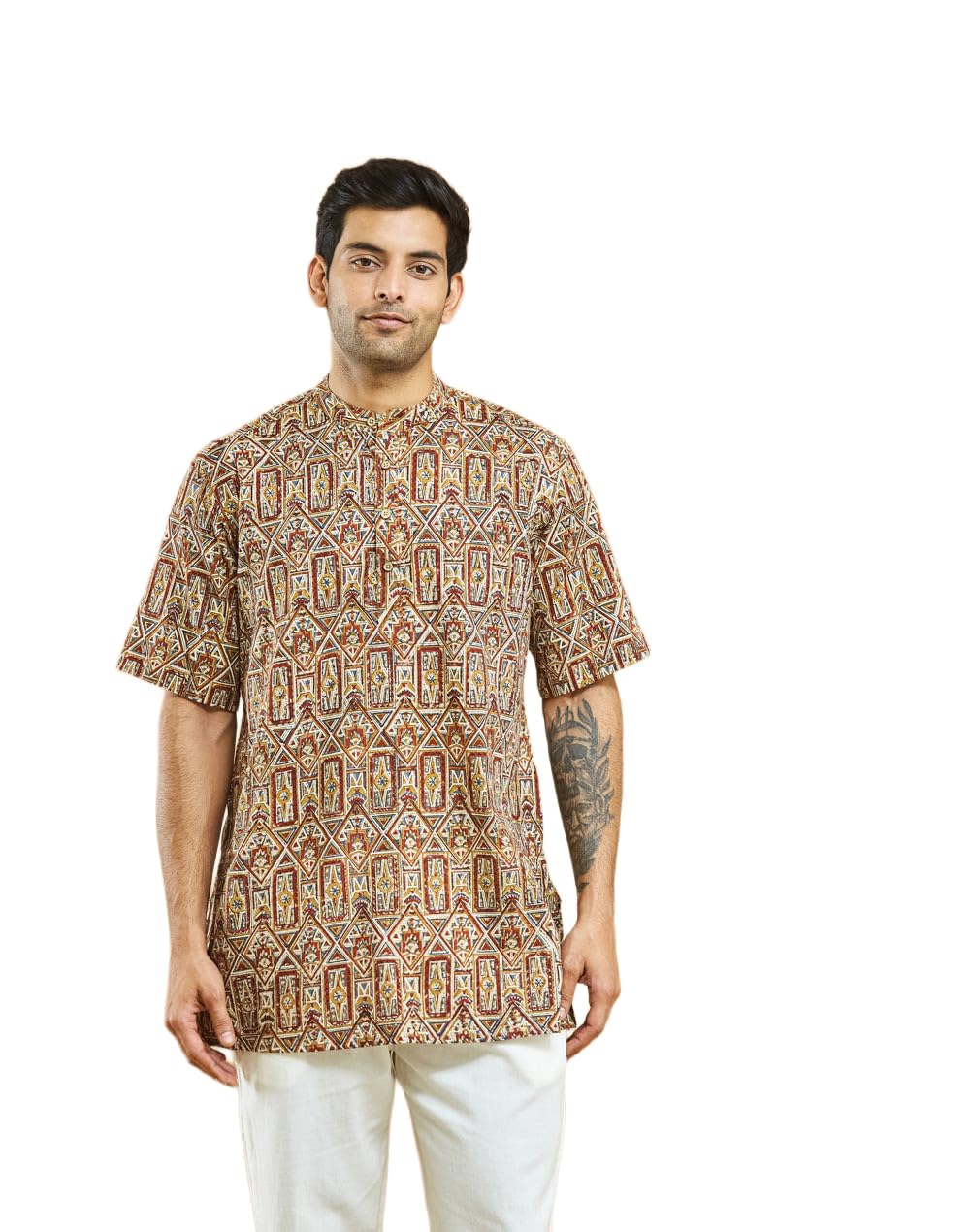 fabindia Multi Cotton Bagru Printed Short Kurta-picture-51