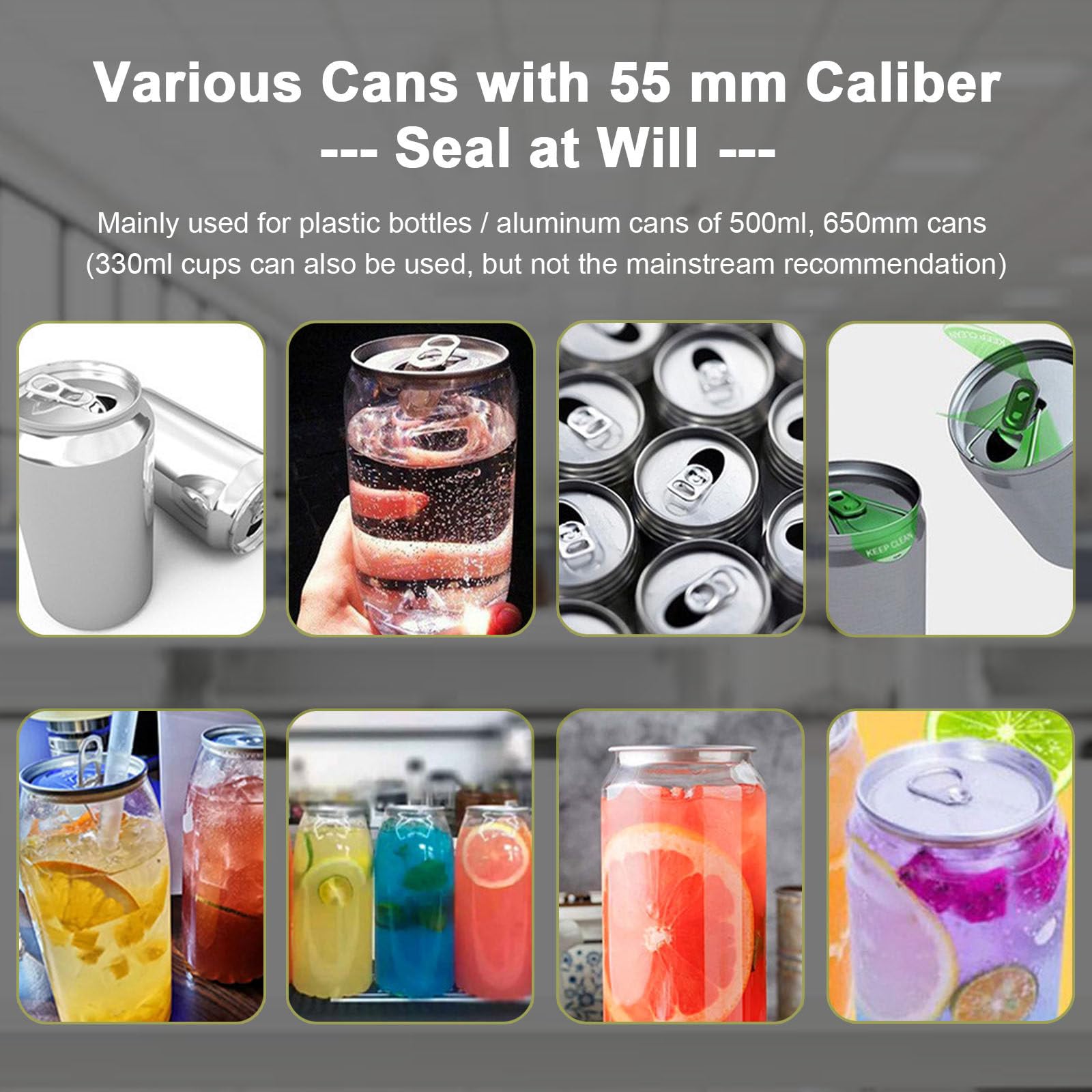 Sellador automático de latas, máquina de sellado comercial de latas de refrescos y cerveza con pantalla LED y altura ajustable para cafeterías, bares y tiendas de bebidas