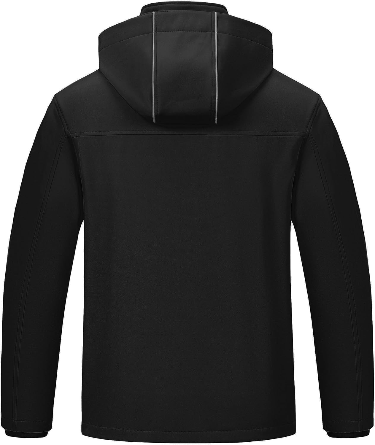 Pursky Men's Softshell Jacket Waterproof Fleece Lined Windbreaker With Removable Hood Lightweight Tactical Jacket - Image 2