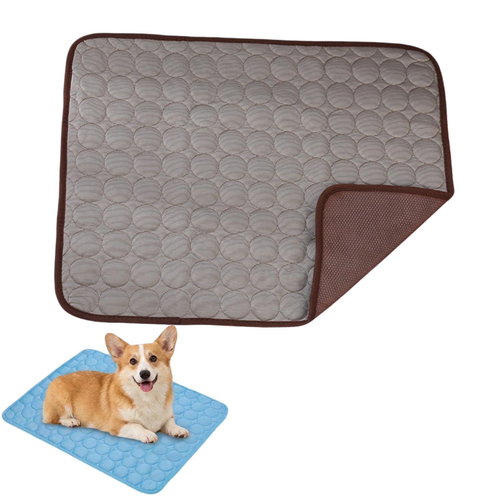 The Dog Hub Arctic Cooling Dog Mat, Dog Cooling Mat, Ice Silk Self Cooling Pad for Large Medium Small Dogs and Cats, Washable Portable Pet Cooling Blanket (XXL-150X100cm,Brown)