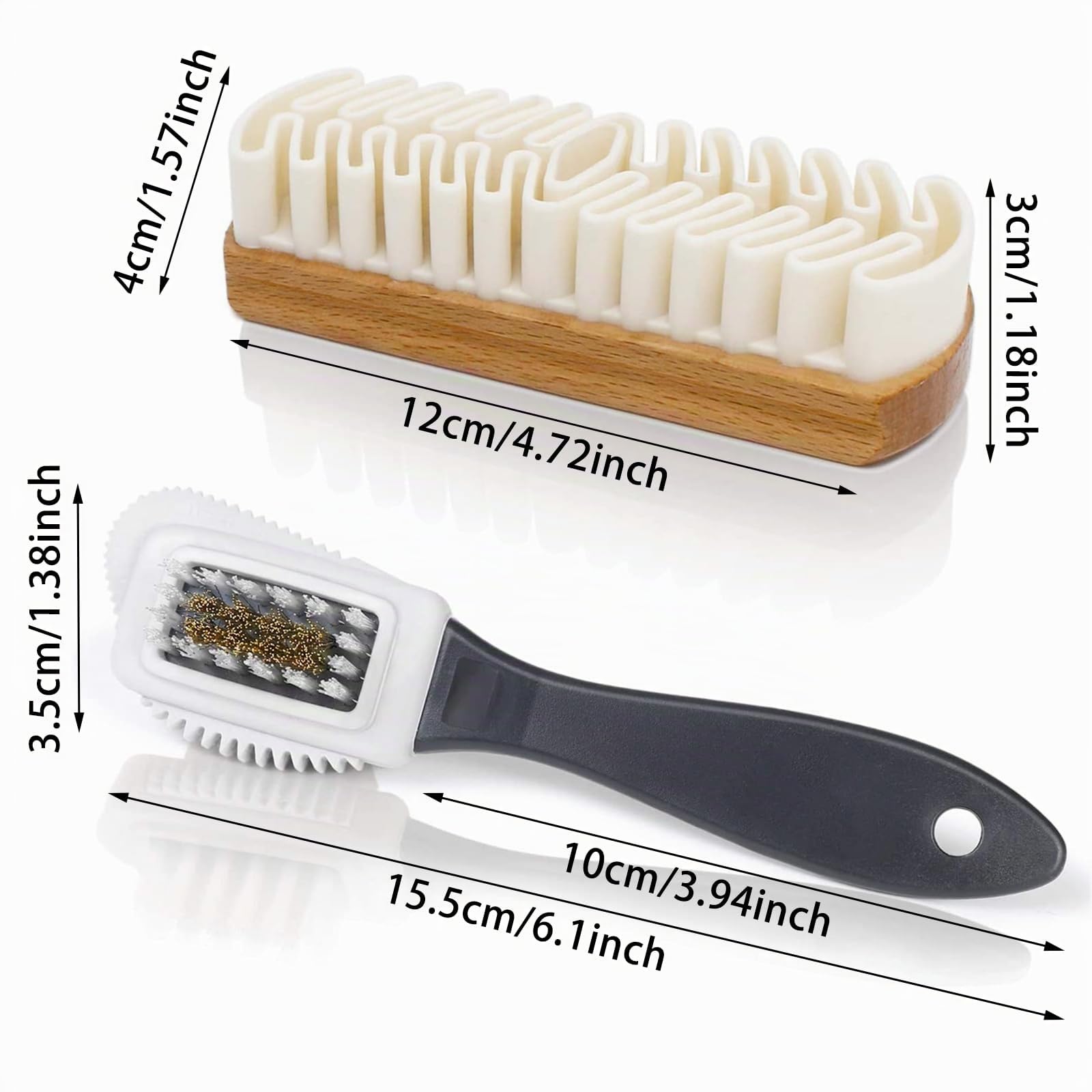 Kit de Brosse daim Chaussures, Brosse en Crêpe avec Gomme de Nettoyage, Nettoyant Multifonction pour Nubuck et Daim
