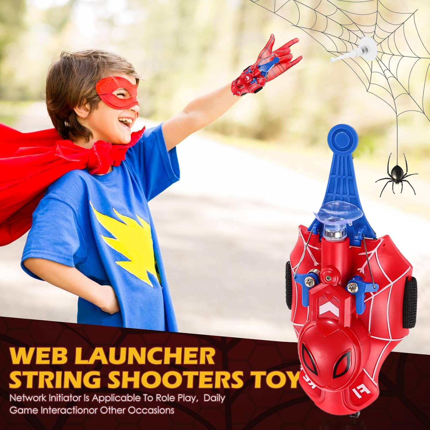 Web Launcher Spider String Shooter Toy, Web Shooters Cool Gadgets Reel-in Real Silk Superhero Role-Play Fun Stuff Toys Great for Men and Kids