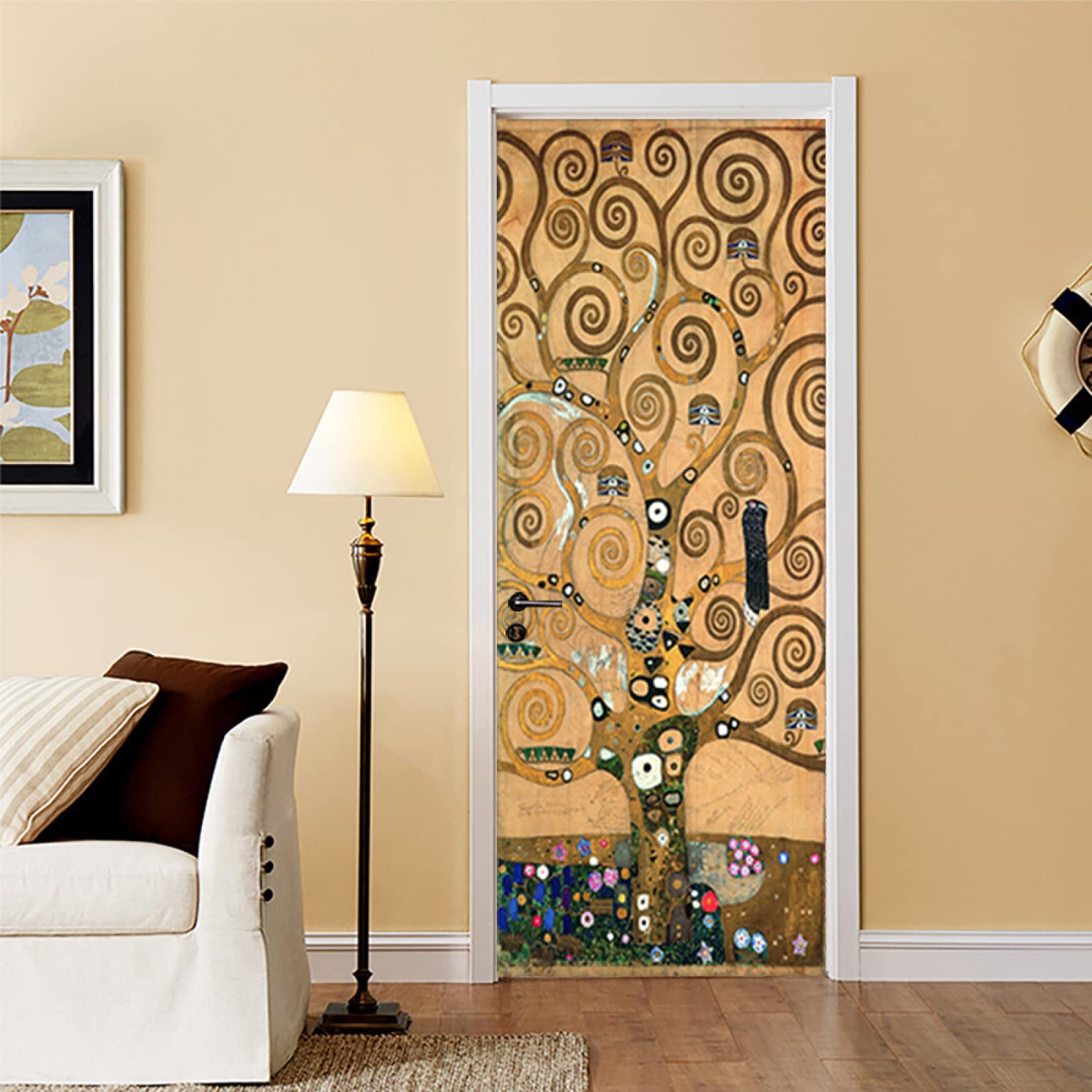 Adesivo Murale Porta 3D Albero Della Vita – 2 Rotoli Da 40x200 Cm, PVC Autoadesivo Rimovibile!