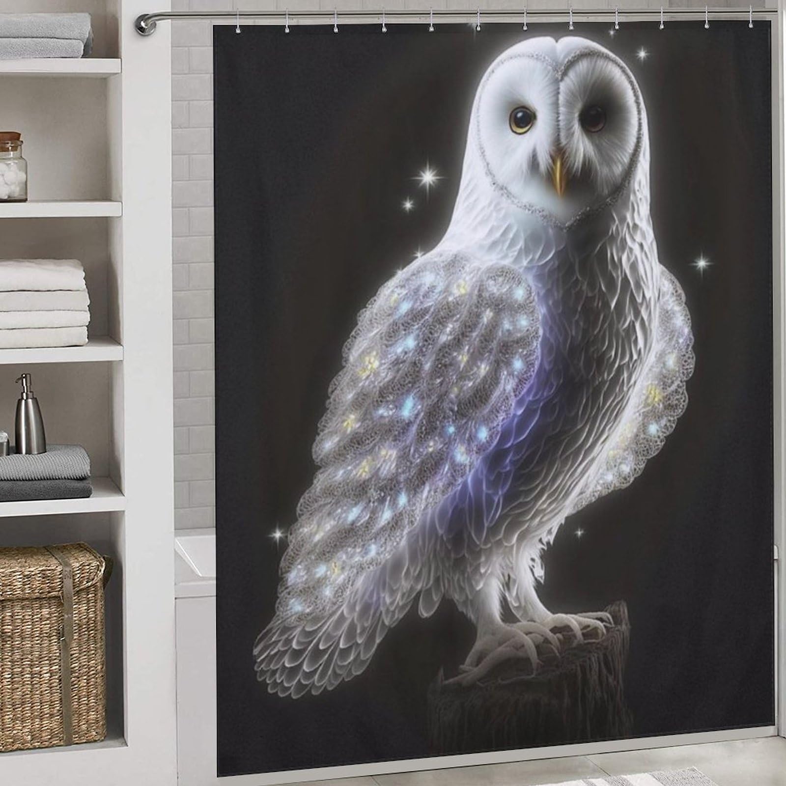 Rideau de douche oiseau imperméable en polyester rideau de bain lavable 183x183 pour baignoire