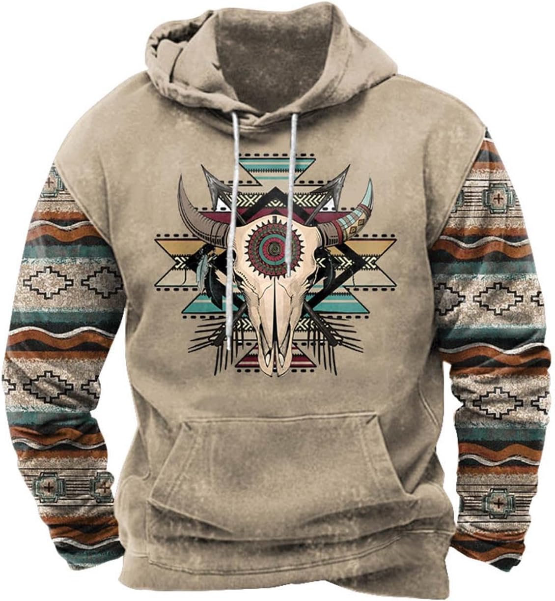 LOAIHA Men's Cowboy Hoodie Sweatshirt Long Sleeve Drawstring