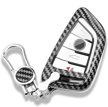 Carbon Fiber Key Fob Case Cover Compatible for BMW 1 2 3 5 7 X1 X3 X5 X6