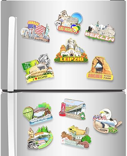 Miniatura 4 de Alemania Leipzig imán de nevera de madera 3D monumentos de viaje coleccionables recuerdos decoración hecha a mano - 2