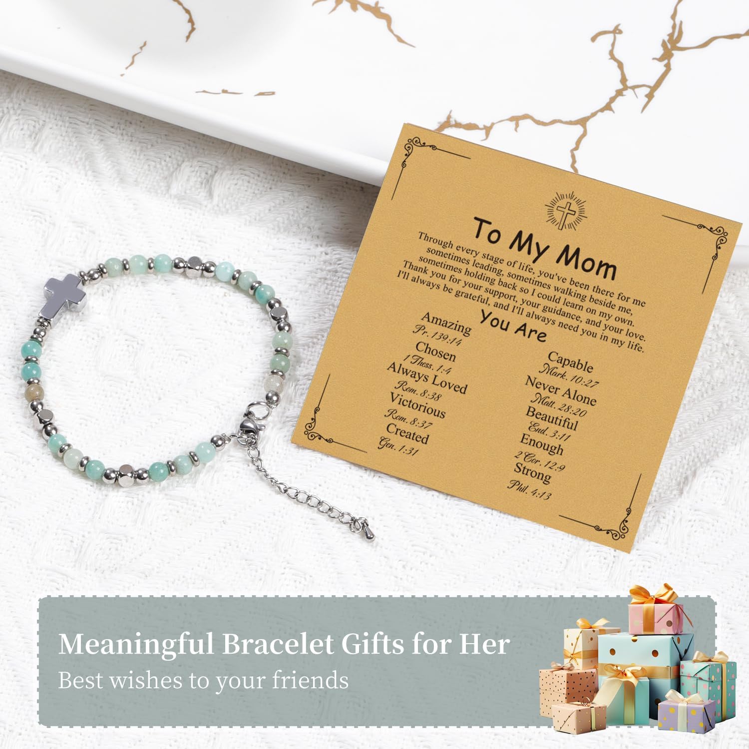 Cross Bracelet for Women, Christian Gifts for Women Confirmation Baptism Easter Gifts Unique Gift for Friends Mom Sister in Christ Niece Birthday Christmas - Image 2