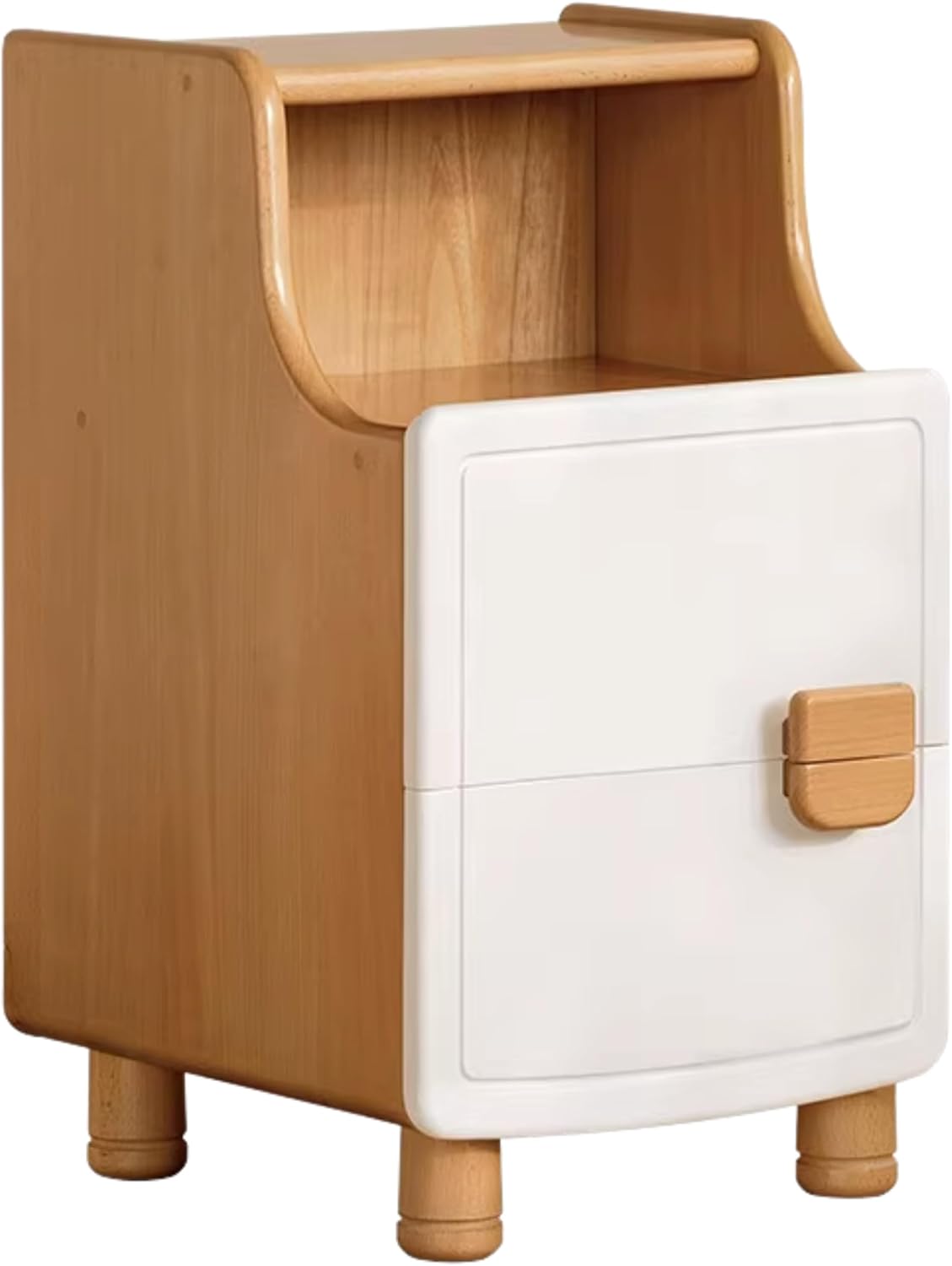 GVAwood Beech Solid Wood Modern Kids Nightstand. 11.8x15.7x23.6 inch / 30x40x60 сm/Natural Wood Color/Kids Nightstand
