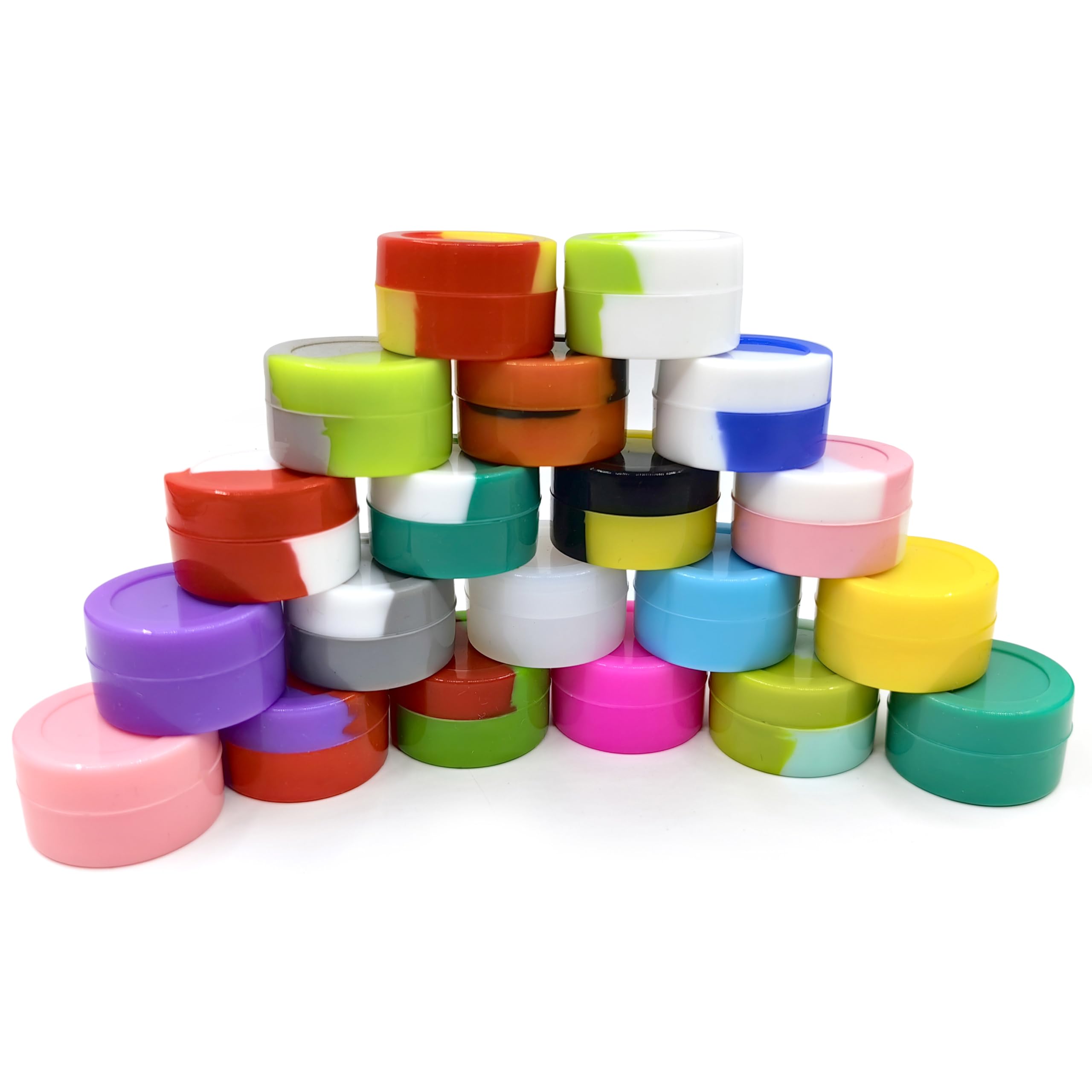 5ML Silicone Containers 50pcs Non-Stick Containers Multi Use Storage Jars Assorted Colors