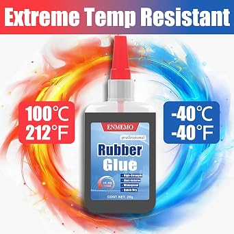 (2-in-1) Black Rubber Glue with Brush Applicator&Nozzle,for Tire&Tube,&Edge