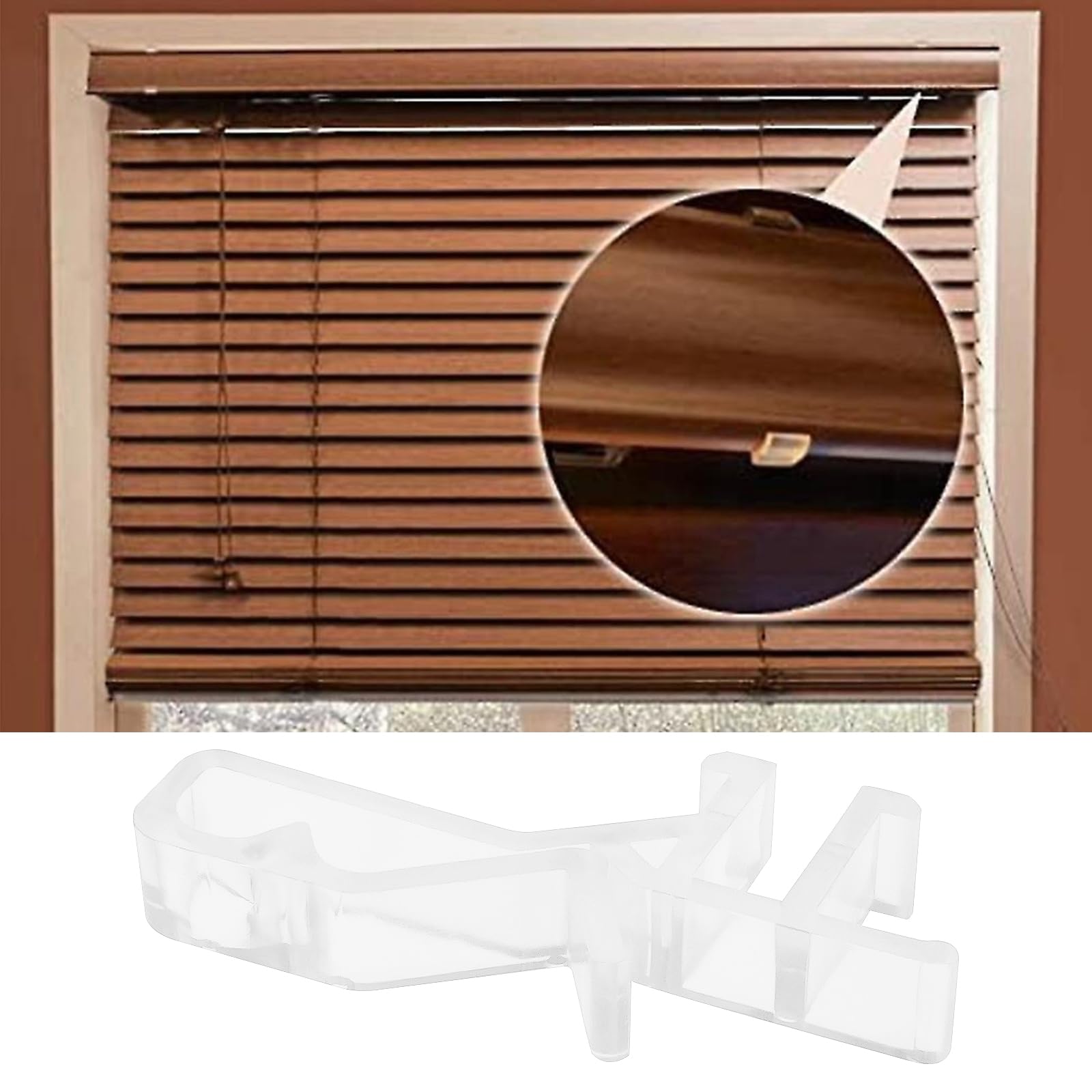SG Store 20PCS Wood Venetian Blind Valance Clips Length 46mm POM Valance Clips Blinds Retainer Holder Blind Valance Clamps Transparent - Image 2