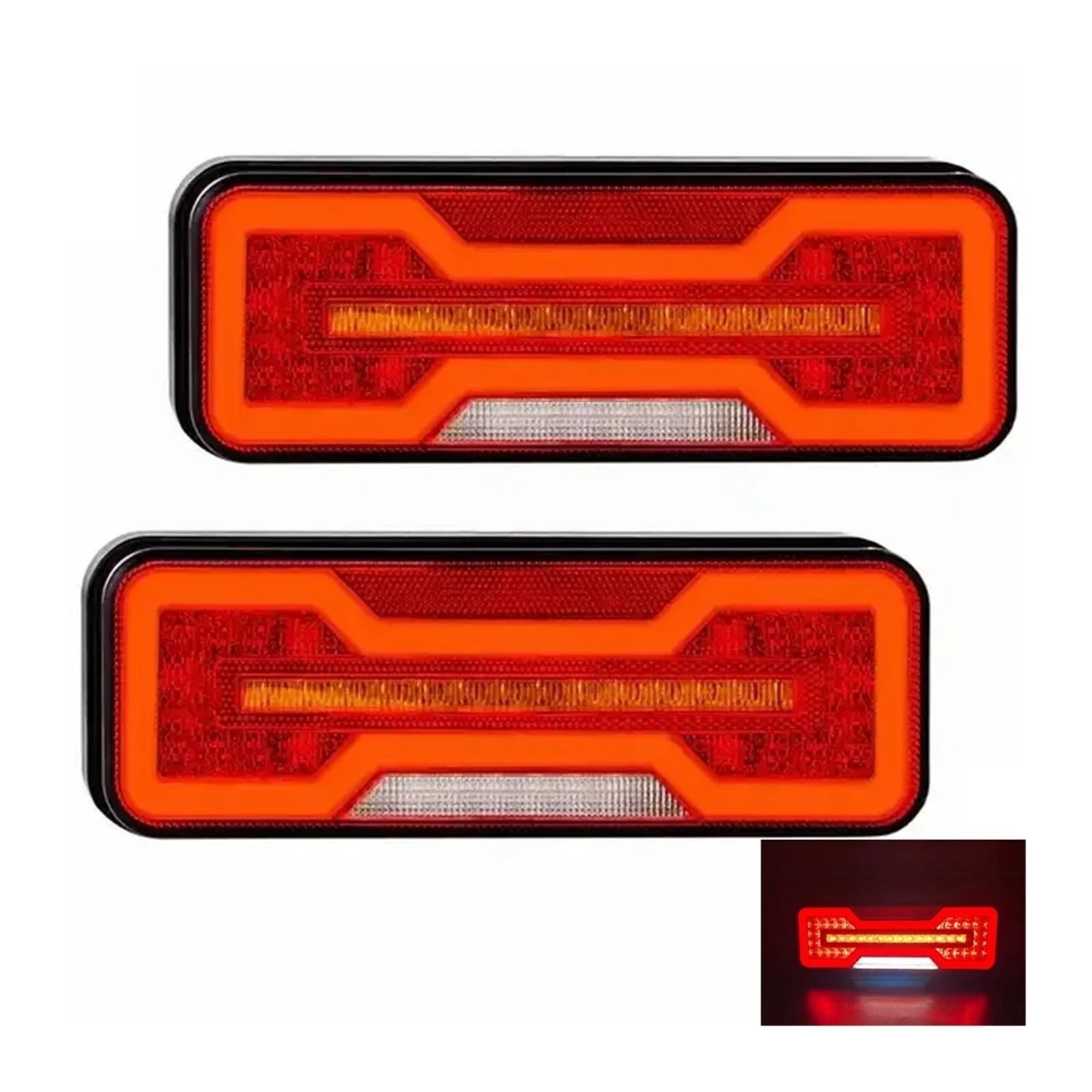 2 Luces Traseras Combinadas LED Impermeables 12V/24V con Intermitentes, Luz Freno, Marcha Atrás Y Luz Antiniebla para Remolque, Camión O Caravana. Luz de Frenos