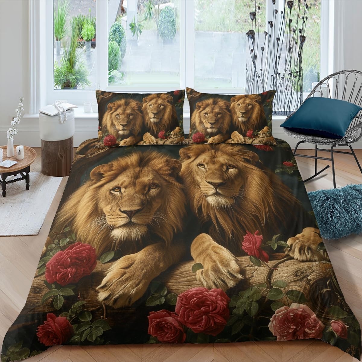Housse de couette lion en tissu doux pour retrouver le plaisir de dormir