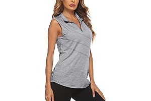 Koscacy Essential Sleeveless Women Workout Tennis Golfing Polo Shirts Tank Tops