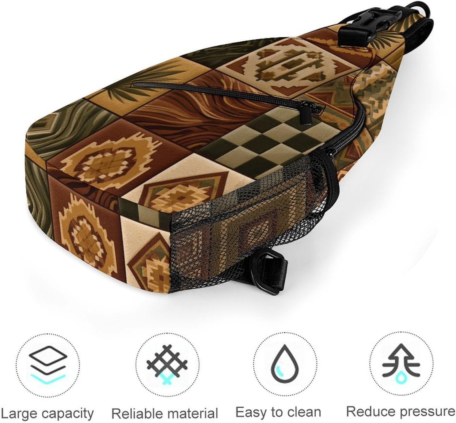 National Identity Sling Crossbody Bag Lightweight Chest Shoulder Backpack for Outdoor Sports