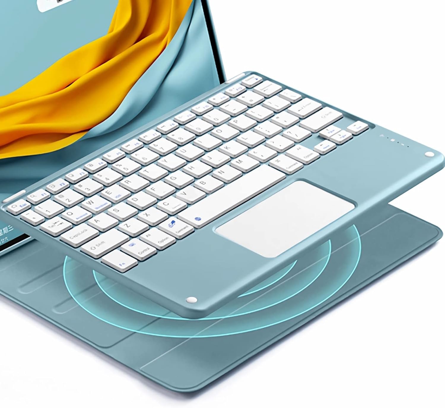 GUPENAA iPad第10世代（10.9インチ、2022年）用キーボードケース、7 色バックライト、鉛筆ホルダー内蔵、マウス付き