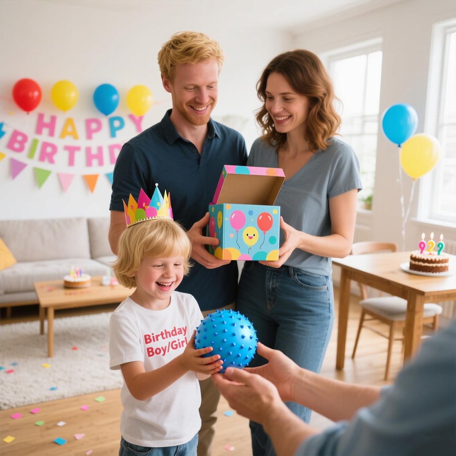 LOVEINUSA 12 Pack Bouncy Ball Knobby Massage Ball, 5" Spiky Sensory Toy for Kids & Adults, Stress Relief Office Desk Fidget Toy, School Prize & Party Favors with Pump - Image 3