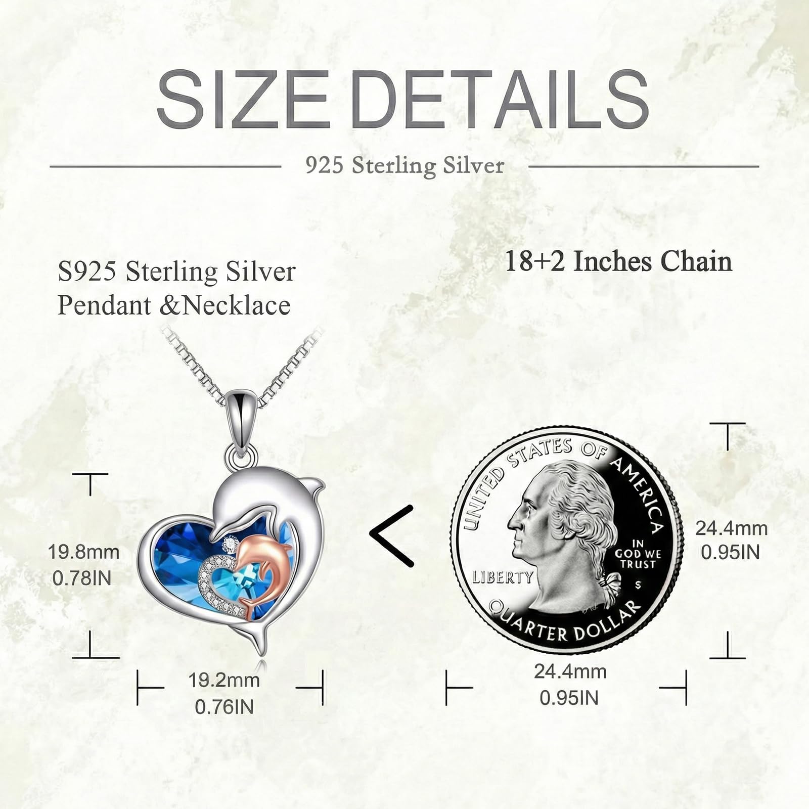 YAFEINI Sterling Silber Dolphin Anhänger Halskette Schmuck Geschenke für Damen Mädchen mit Kette 45cm