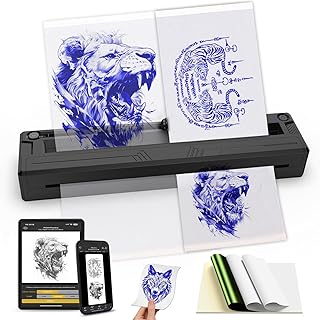 Wireless Tattoo Stencil Printer, Portable Bluetooth Thermal Tattoo Print...