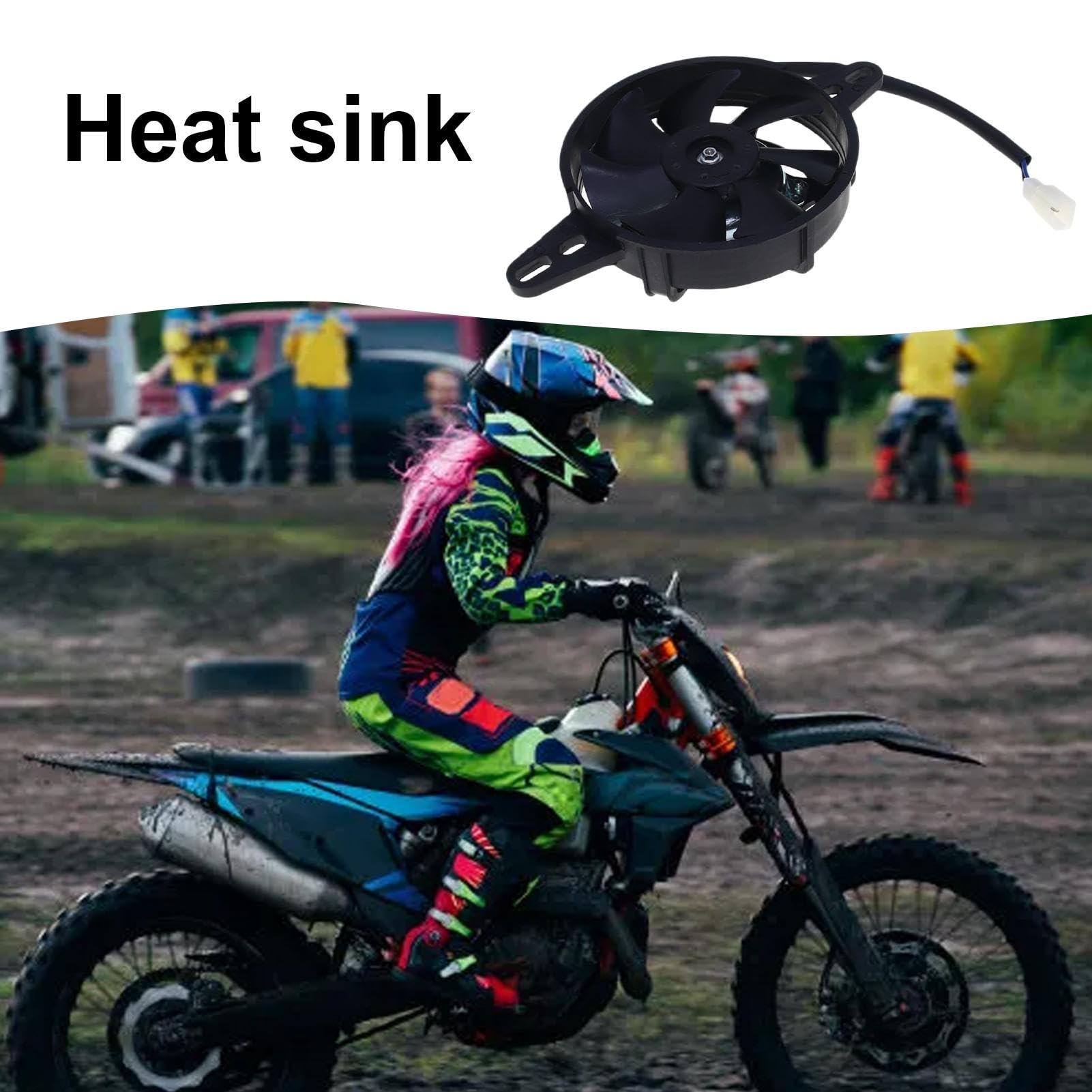 Kühlerlüfter, elektrischer Thermoventilator, 12 V Gleichstrom, Kühlerlüfter, elektrischer Kühlventilator-Motor, Ersatz für NC250cc Motorradmotoren